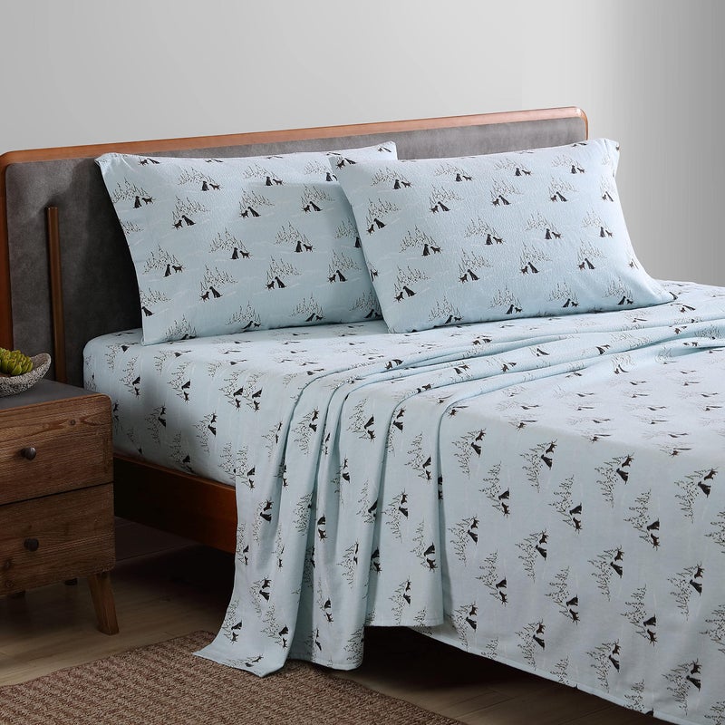 Eddie Bauer - Full Sheet Set  Warm Breathable Cotton Flannel Bedding with Deep Pockets  Brushed for Extra Softness  Cozy Home Decor  Oeko-Tex Certified (Dog Friends Blue  Full) - Image 2