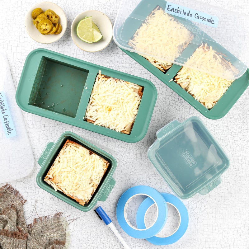 Souper Cubes 2 Cup Silicone Freezer Tray with Lids, Perfect for Storing Lasagna, Leftovers, Sauces, Portioned Meals and More, Silicone Soup Freezer Molds for Meal Prepping - Kale - 2-Pack - Image 5