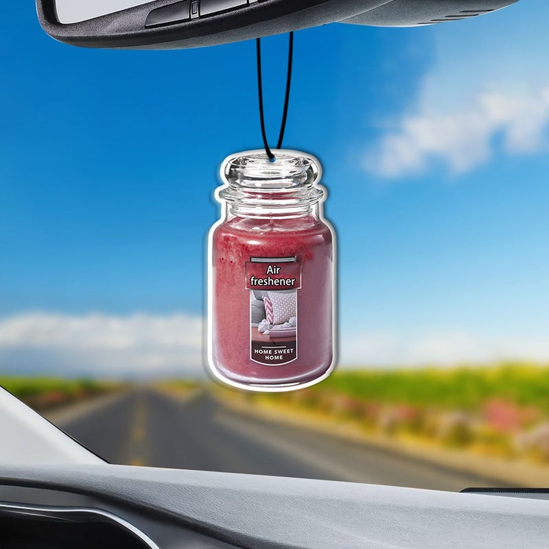 Home Sweet Home Jar Shaped Car Air Freshener 3 Pcs Random Scented Paper Pieces Natural Perfumed Rearview Mirror Decorative Car Interior Pendant Christmas Gift - Image 1