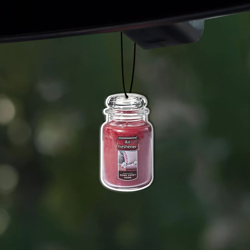 Home Sweet Home Jar Shaped Car Air Freshener 3 Pcs Random Scented Paper Pieces Natural Perfumed Rearview Mirror Decorative Car Interior Pendant Christmas Gift - Image 4