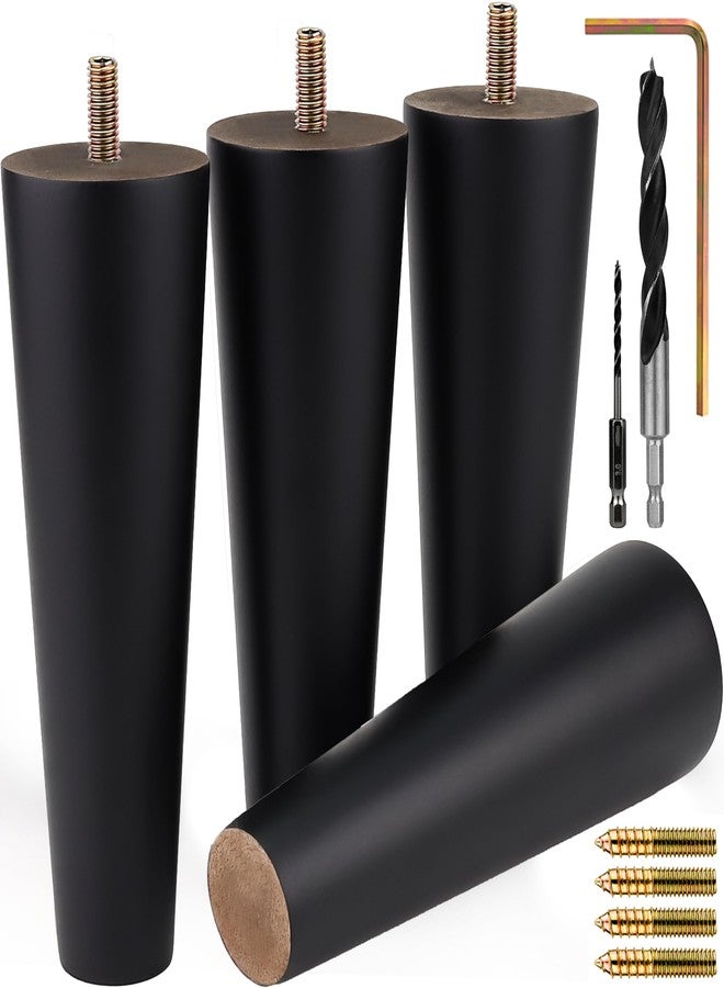 Airy Abode Premium Black Wood Furniture Legs (Full Install Kit) - Pick Your Size and Color - Image 1