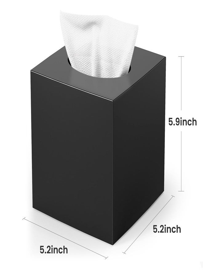 Chintu Tissue Box Cover, Square Modern Facial Acrylic Tissue Holder Napkin Dispenser Accessories for Bathroom Vanity Countertop,Bedroom Dresser,Night Stand,Desk,Office (Black) - Image 3
