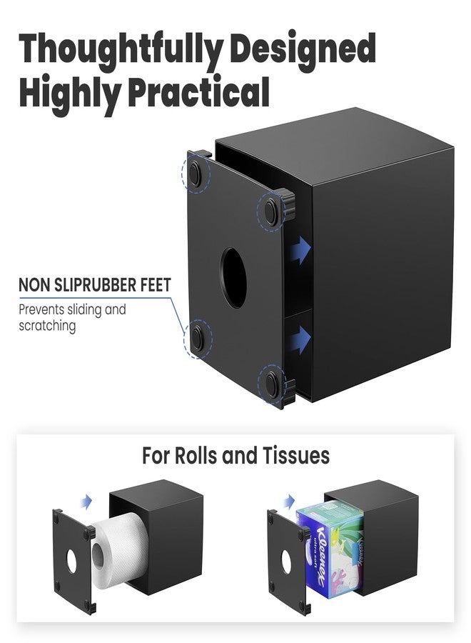 Chintu Tissue Box Cover, Square Modern Facial Acrylic Tissue Holder Napkin Dispenser Accessories for Bathroom Vanity Countertop,Bedroom Dresser,Night Stand,Desk,Office (Black) - Image 4