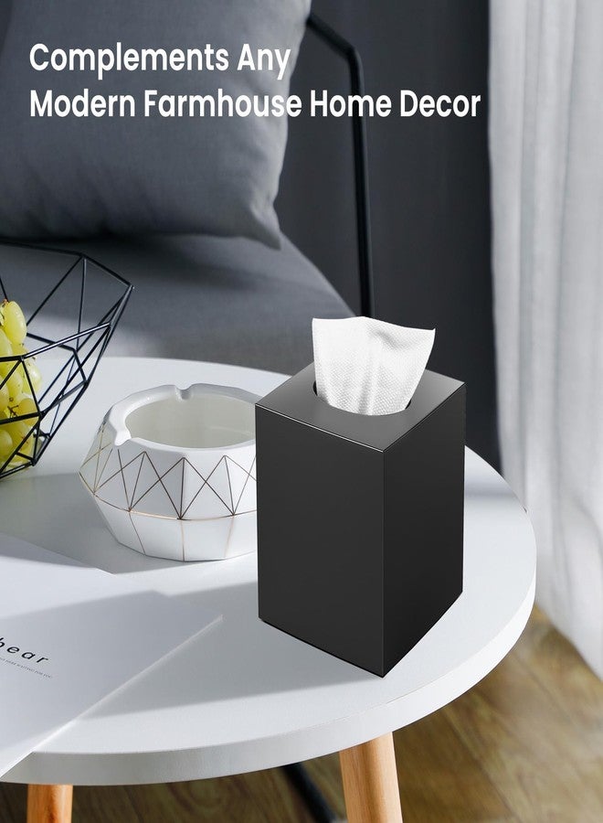 Chintu Tissue Box Cover, Square Modern Facial Acrylic Tissue Holder Napkin Dispenser Accessories for Bathroom Vanity Countertop,Bedroom Dresser,Night Stand,Desk,Office (Black) - Image 5
