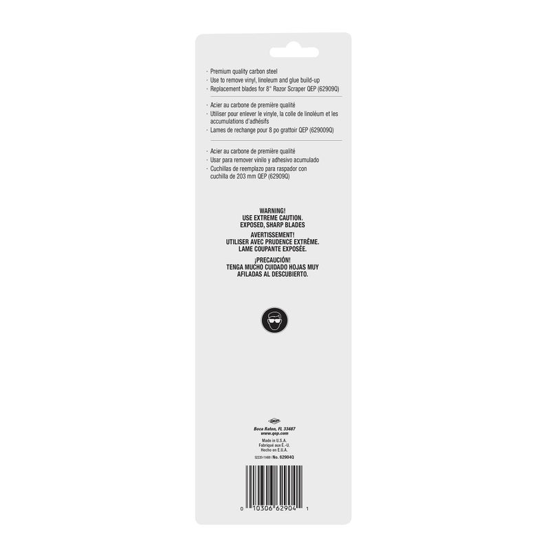 QEP 62904Q 8 in. Carbon Steel Replacement Blades for Floor Scraper and Striper, 3 Count, Grey - Image 4