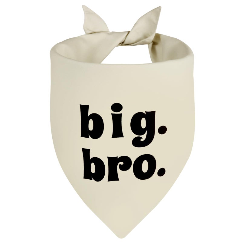 Agroon Big Brother Dog Bandana Beige Large 1PCS, Adjustable Triangle Scarf, Pregnancy Announecment, New Baby for Family. - Image 2