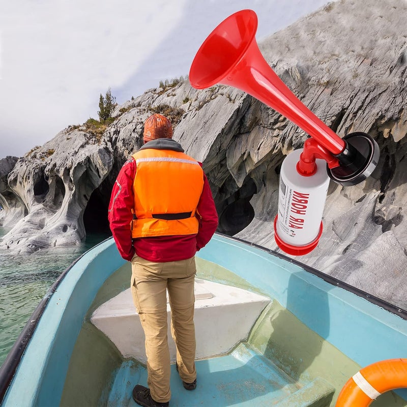 AOLIHAN Handheld Air Horn, Aluminum+ABS Portable Handheld Air Pump Horn, Loud Noise Maker Safety Horn for Boats Cars Sporting Events Camping Universal Reusable Eco-Friendly - Image 5
