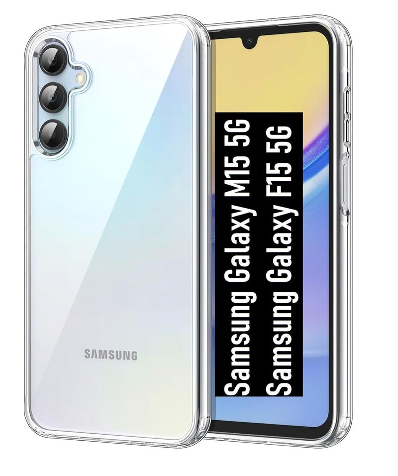 Nishtech غطاء خلفي شفاف هجين ناعم رفيع مضاد للغبار لجهاز سامسونج جالاكسي M15 5G و F15 5G مع حماية للكاميرا - Image 1