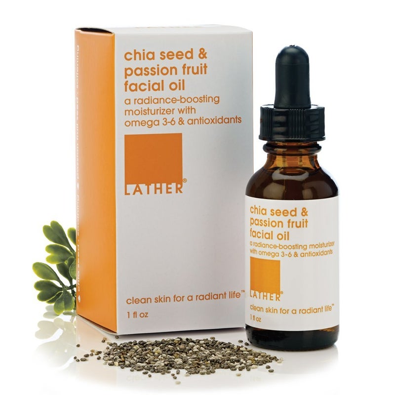 LATHER Chia Seed & Passion Fruit Face Oil - Vitamin C, E and A Boost, with Rosehip & Lavender - Lightweight & Absorbing Formula - Moisturizing for Combination, Dry, Mature & Sensitive Skin - 1 Fl Oz - Image 5