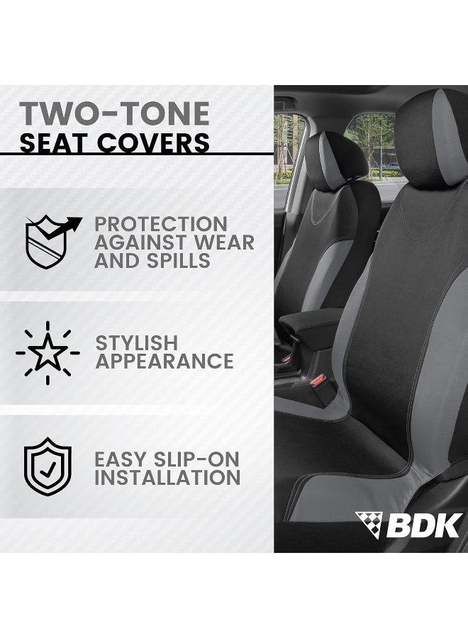 Bdk Ultrasleek Gray Seat Covers For Cars Full Set - Image 2