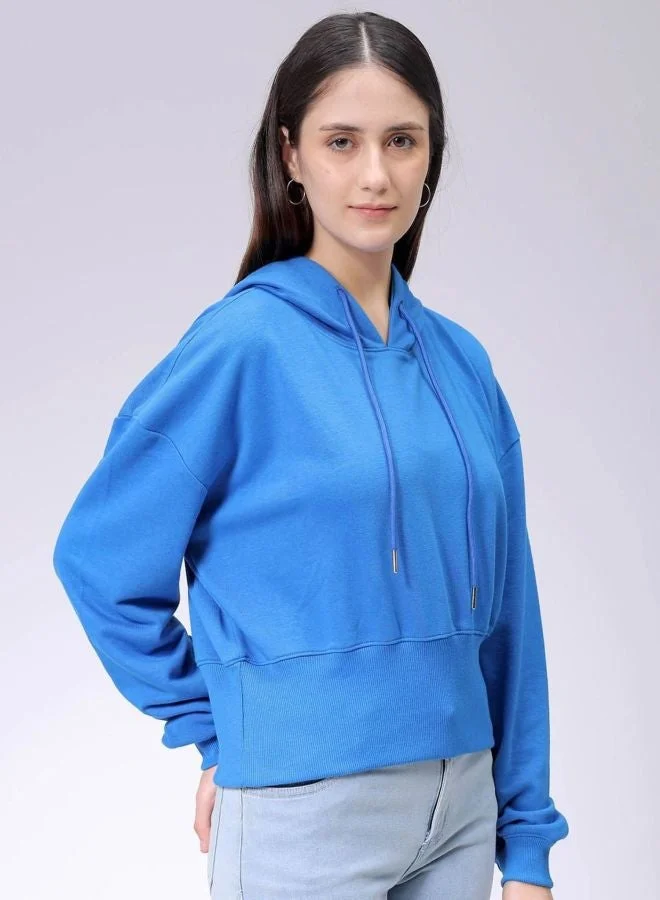 Freehand  Women Regular Fit Solid Hooded Neck Long Sleeve Balloon Sweatshirt for Women | Best Price UAE