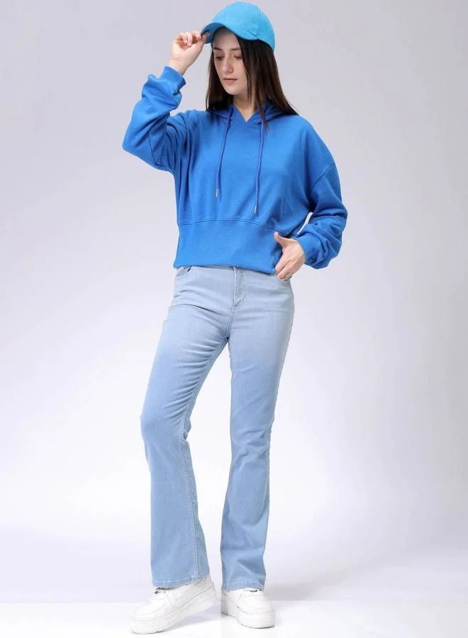 Freehand  Women Regular Fit Solid Hooded Neck Long Sleeve Balloon Sweatshirt for Women | Best Price UAE