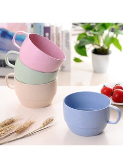 Generic Wheat Straw Coffee Cup Creative Household Small Fresh Milk Cup Gift Wheat Flavor Plastic Cup Mouthwash Cup Wholesale-Color:Blue-Capacity:300-450ml #400 A Box  - Image 4