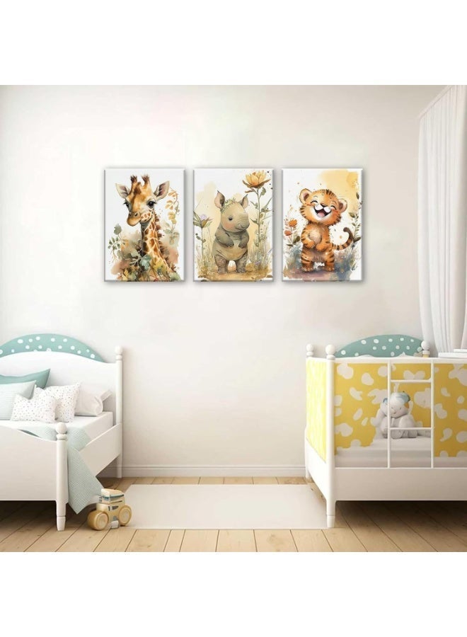 موان تابلوه حائط اطفال 3 قطع 30×40 سم لكل قطعة - سمك 30 مم - طباعة ديجيتال بطبقة UV - لاصق ذاتي سهل التركيب- خامات امنه - Image 3