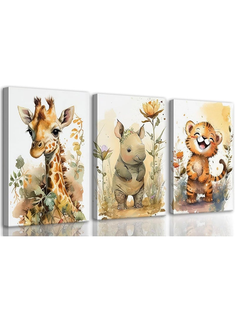 موان تابلوه حائط اطفال 3 قطع 30×40 سم لكل قطعة - سمك 30 مم - طباعة ديجيتال بطبقة UV - لاصق ذاتي سهل التركيب- خامات امنه - Image 1