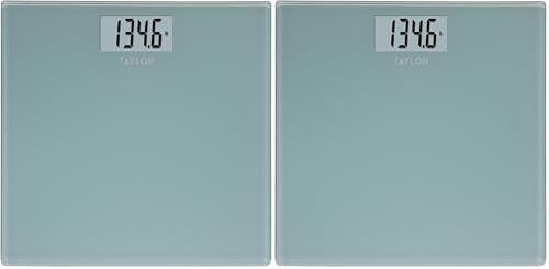 Taylor Digital Glass Bathroom Scale for Body Weight, 400 lb Capacity, Durable Tempered Glass Platform and Easy to Read, White - Image 1