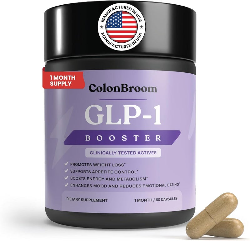 ColonBroom GLP1 Weight Management Supplement for Women  Men  GLP1 Supports Gut Health Metabolic Wellness  Appetite Regulation for Diet  Vegan GlutenFree NonGMO Diet Fiber Capsules  60 Count - Image 1