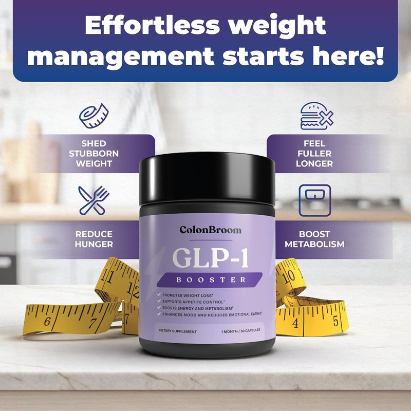 ColonBroom GLP1 Weight Management Supplement for Women  Men  GLP1 Supports Gut Health Metabolic Wellness  Appetite Regulation for Diet  Vegan GlutenFree NonGMO Diet Fiber Capsules  60 Count - Image 3