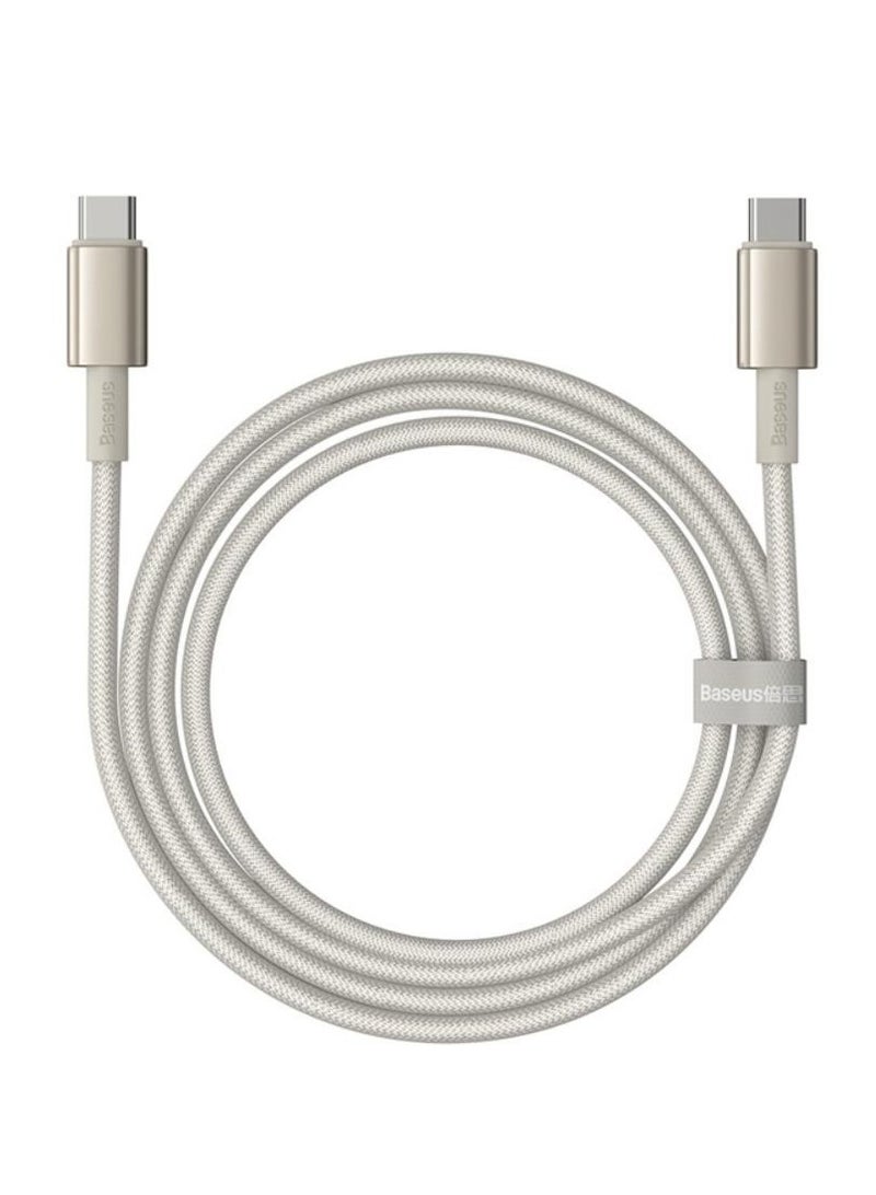 بيسوس كابل بيانات شحن سريع من نوع C إلى نوع C 100W 1M من التنجستن الذهبي - Image 4