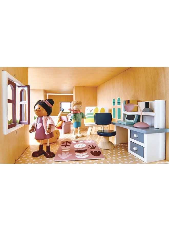 Tender Leaf Toys أayana وقطتها تمثال خشبي دمى منزلية مصغرة تشجع على اللعب الإبداعي والخيالي للأطفال 3+ - Image 5