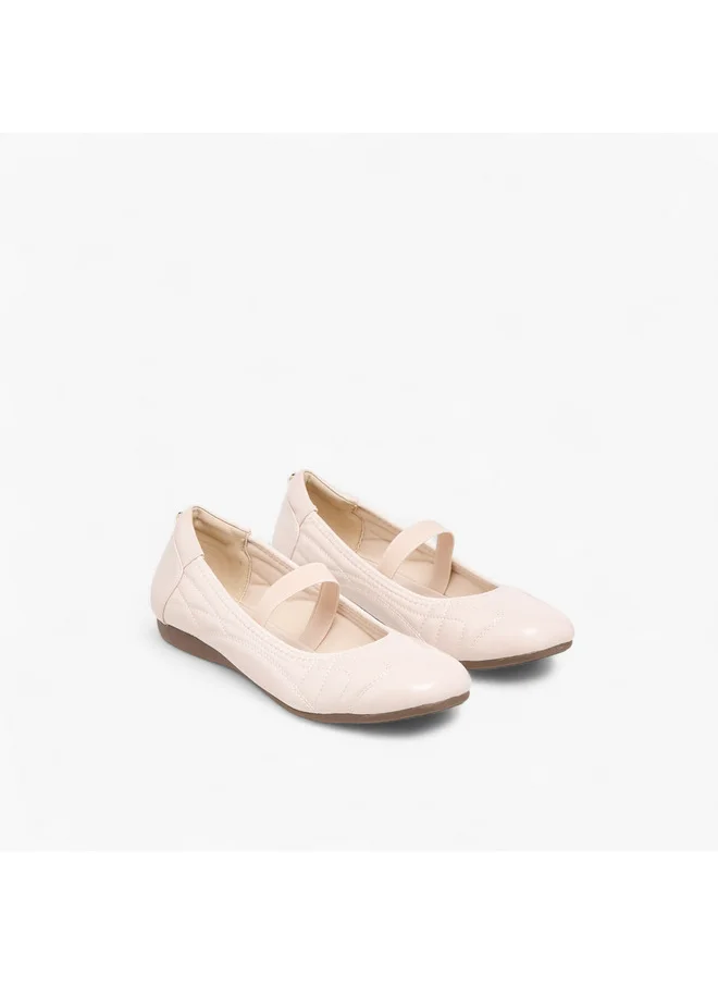 Celeste Women's Textured Ballerina Shoes with Elasticated Strap