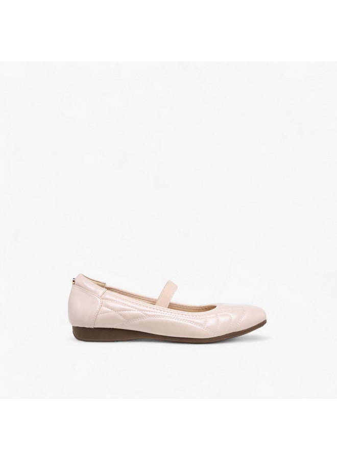 Celeste Women's Textured Ballerina Shoes with Elasticated Strap  - Image 3