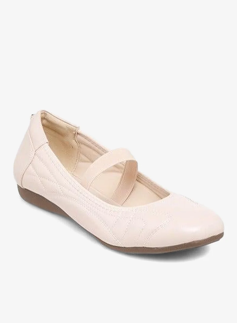 سيليست حذاء باليرينا نسائي بنقوش مع حزام مطاطي