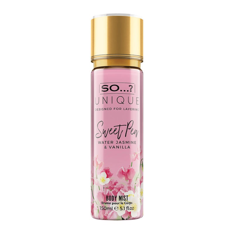 So..? So Unique Sweet Pea Body Mist Perfect Gifts For Women Vanilla Perfume With Floral Fruity Notes And Musk Ideal Perfume For Women 51 oz