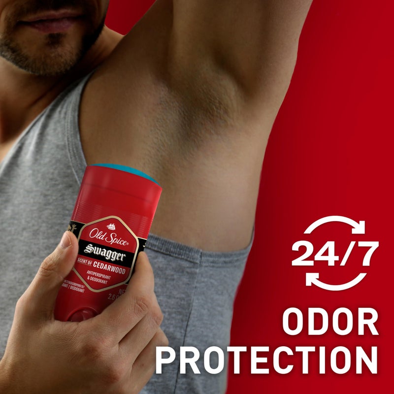 Old Spice مزيل عرق أولد سبايس خالي من الألمنيوم للرجال، حماية من الروائح على مدار 24/7، انتعاش دائم ورائحة تدوم، ينزلق بسلاسة، رائحة سواجر مع رائحة خشب الأرز، 3.0 أونصة (عبوة من 2) - Image 3