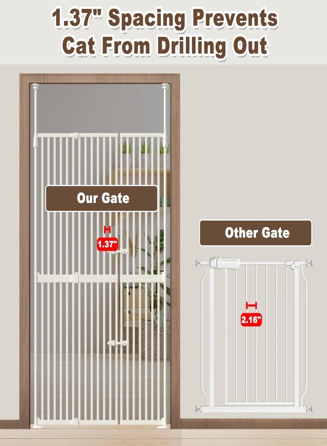 flower frail 71" Extra Tall Cat Gate for Doorway,34"-37" Wide Pet Gate Pressure Mounted Walk Through Swing Auto Close Safety Dog Gates for Indoor, Stairs,Hallway - Image 3
