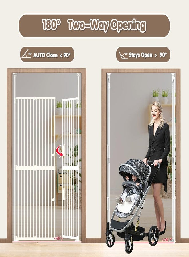 flower frail 71" Extra Tall Cat Gate for Doorway,34"-37" Wide Pet Gate Pressure Mounted Walk Through Swing Auto Close Safety Dog Gates for Indoor, Stairs,Hallway - Image 5