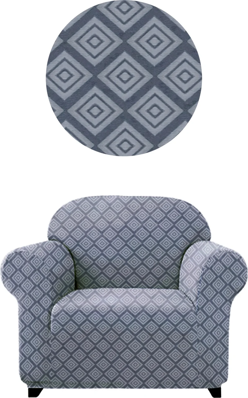 Elgeyar Jacquard Sofa, Sofa, Sofa Bed Cover, Large Diamond Pattern, Flexible, Without Skirt, For Single (Armchair)