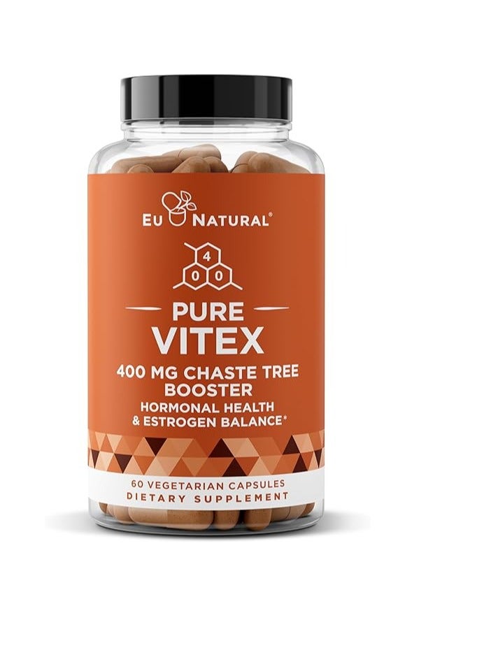 Eu Natural Vitex Pure Natural PMS Support, Balance Hormones, Regulate Cycle, Promote Skin Health 60 Softgels 