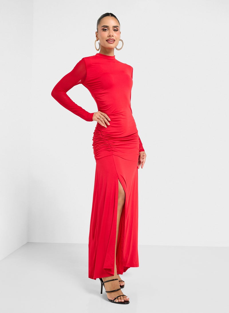 Ginger Ruched Mockneck Dress - Image 4