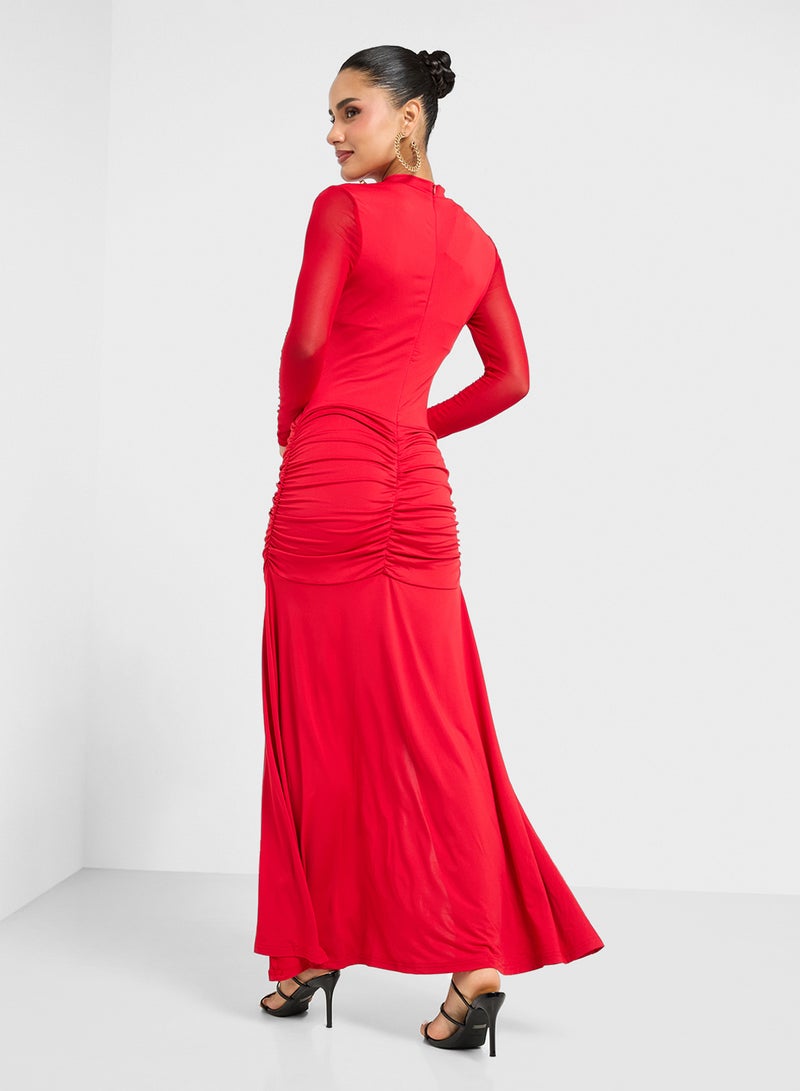 Ginger Ruched Mockneck Dress - Image 2