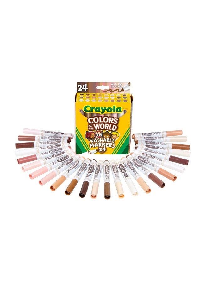 Crayola Colors of The World Markers (24 Count), Skin Tone Markers for Kids, Coloring Book Supplies, Skin Colored Markers, Gifts for Kids - Image 2