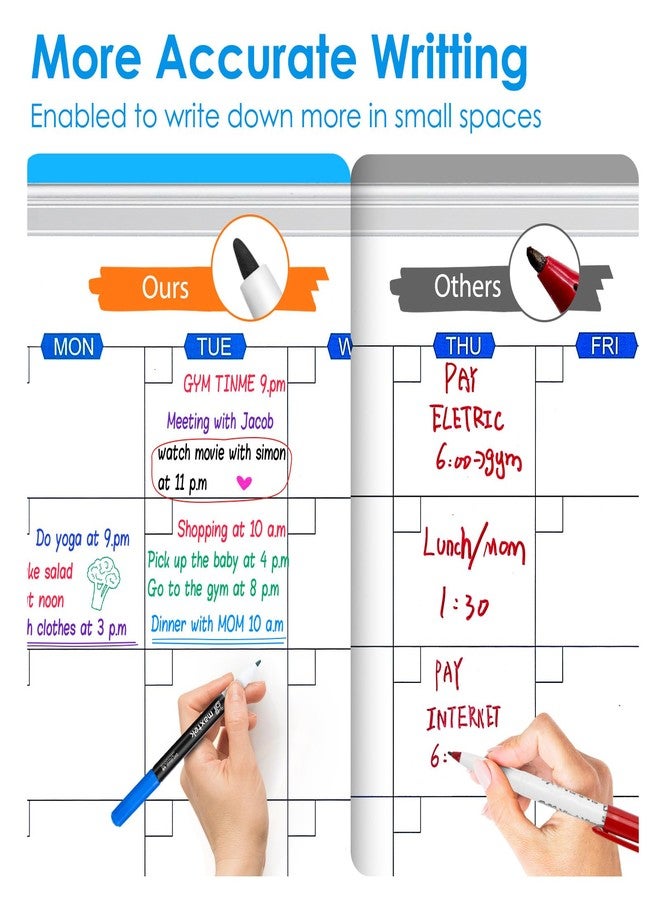ماكتيك أقلام ماكستك للكتابة والمسح الجاف، رأس رفيع للغاية، 0.7 مم، لون فاتح، أقلام كتابة ومسح جاف برأس رفيع للغاية للتخطيط على السبورة البيضاء، ولوحات التقويم، عبوة من 6 أقلام - Image 4