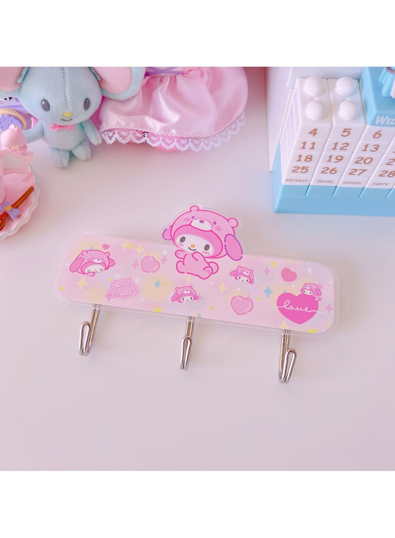 عام 4 قطع خطافات مفاتيح حائط كرتونية كرتونية لتعليق خطافات مفاتيح حائط كوايي لغرفة نوم الحمام خطافات لاصقة مبتكرة - Image 2