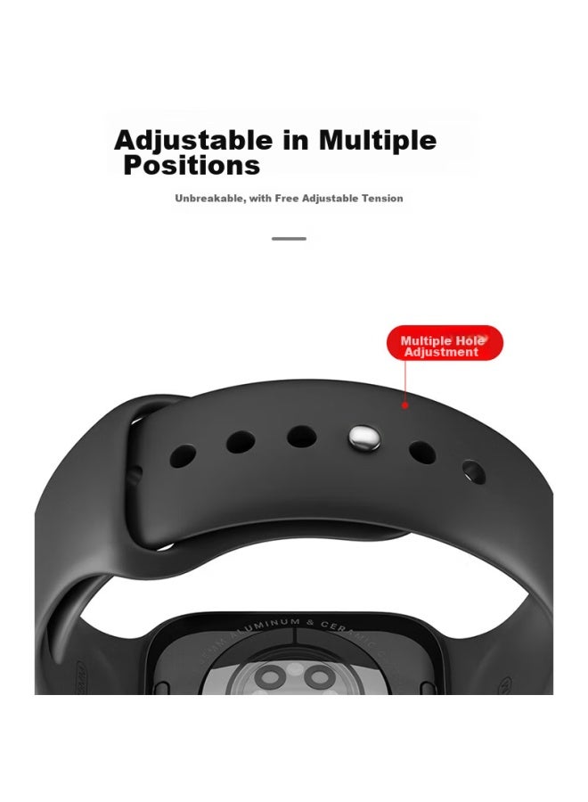 Wei Qiantu Weiqiantu Compatible Apple Watch Band For Apple Iwatch S10/s9/8, 7/6/ultra2 Sports Silicone Watch Strap For Men, 42/44/45/49mm - Image 5