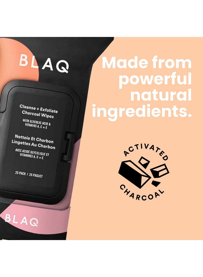 Blaq Laq Activated Charcoal Face Wipes Dual Sided Charcoal Facial Cleansing Wipes Makeup Remover Wipes Exfoliating Aha Face Wipes Pore Cleansing Acne Face Wipe Travel Size Face Wash Cloth 25 Pcs  - Image 4
