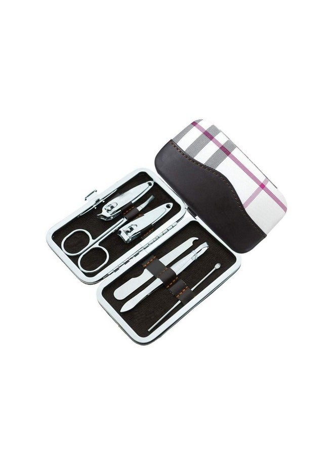 Zureni 6Pcs Stainless Steel Nail Clipper Set Manicure Pedicure Set Grooming Kit With Pu Leather Case For Tools  - Image 1