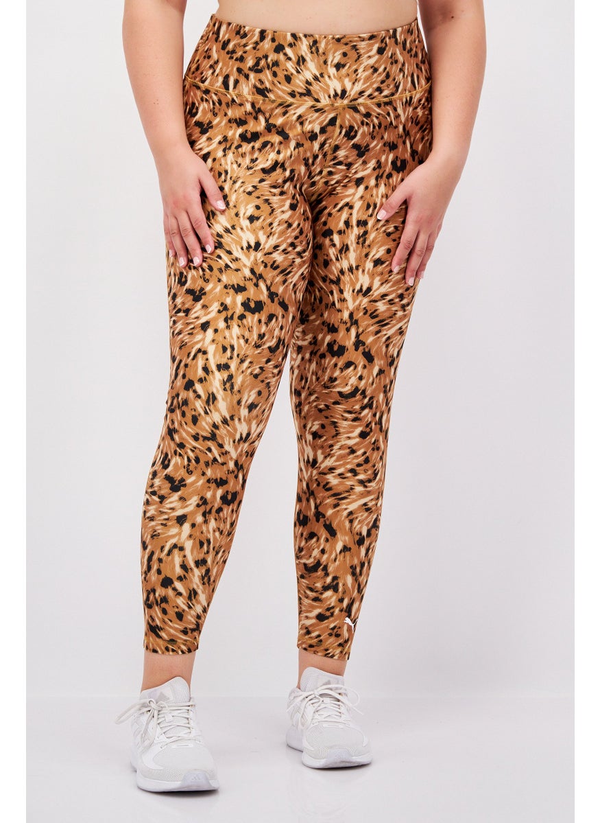 PUMA Women Sportswear Fit Training Tights, Brown Combo  - Image 1