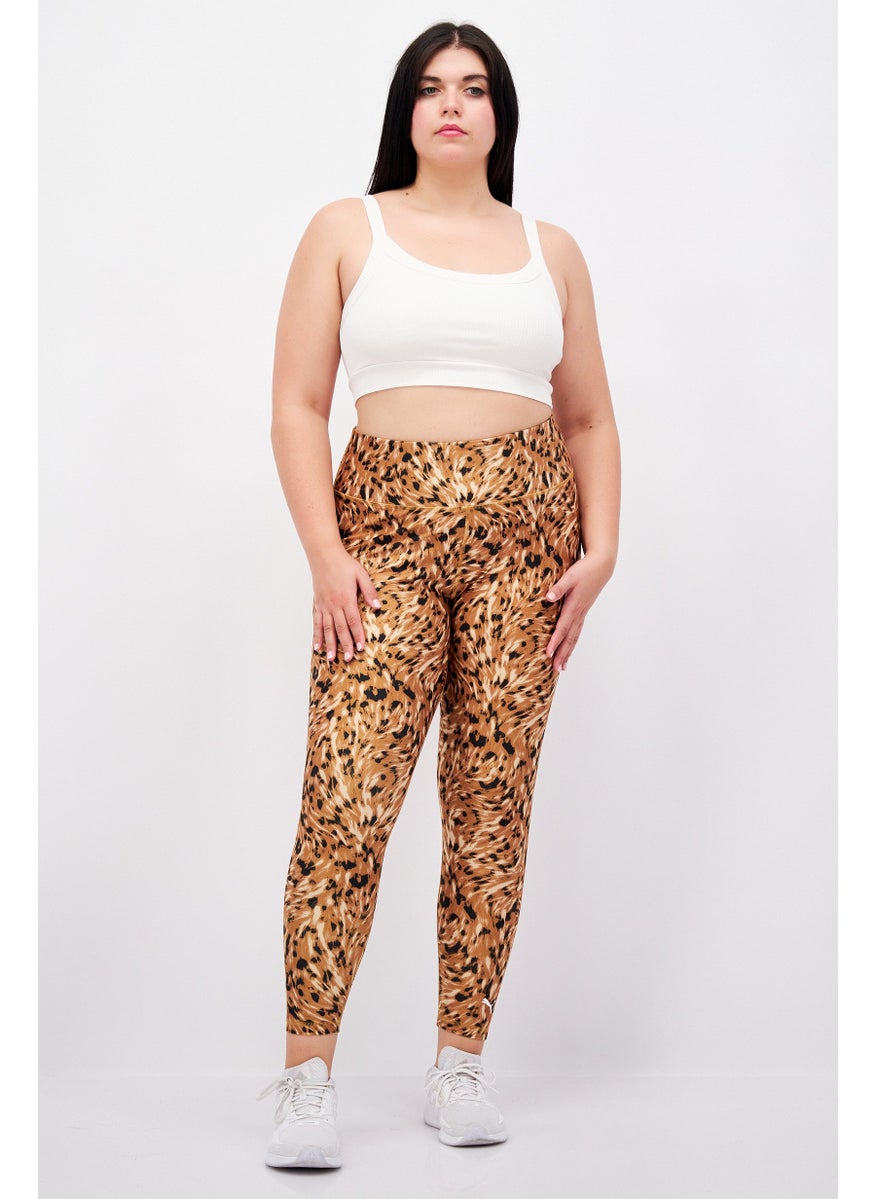 PUMA Women Sportswear Fit Training Tights, Brown Combo  - Image 4