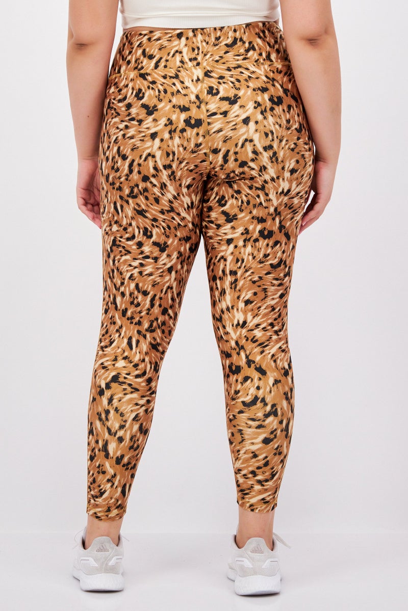 PUMA Women Sportswear Fit Training Tights, Brown Combo - Image 2