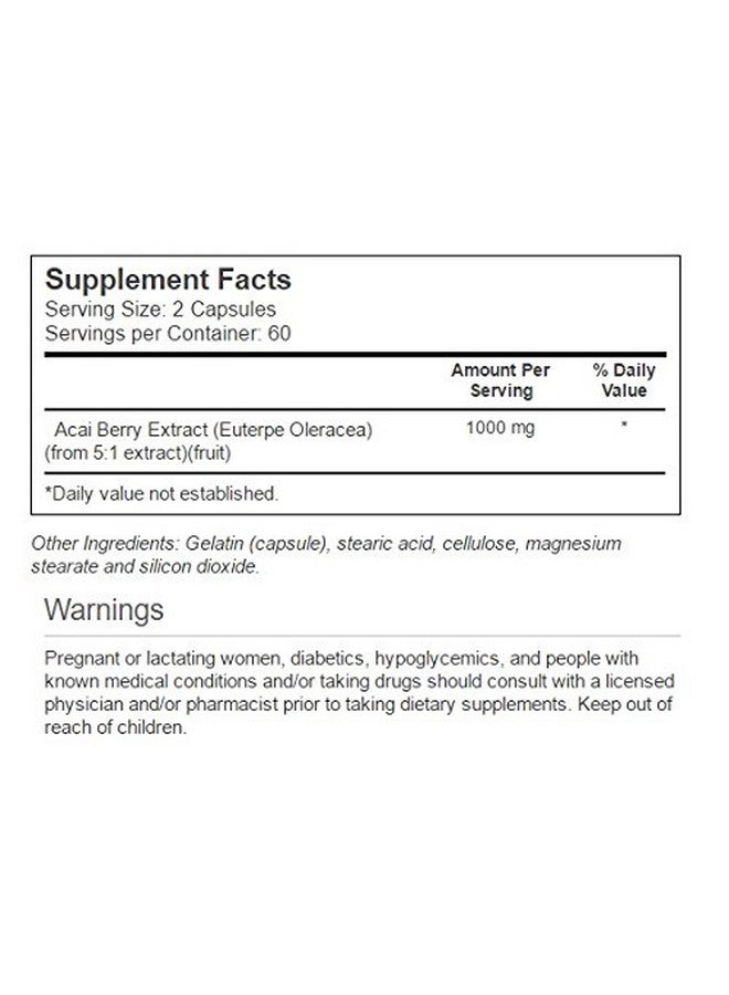 Vitacost Brand Vitacost Acai Berry Extract - 1000 mg per Serving- 120 Capsules - Image 2