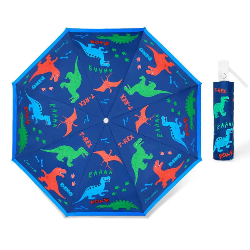Decalsweet Kids Folding Umbrella Auto Open/Close Anti-rebound Safe Design UV Resistant Automatic Children Travel Umbrellas 8 Rib Reinforced Canopy 360Â° Reflective Strip Lightweight Cute Umbrella for Girls & Boys - Image 1
