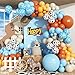 Froova Western Balloon Arch Kit 123pcs Retro Burnt Orange Pastel Blue Mustard Yellow Balloon Garland with Cow Print Cloud Print Balloons for Boy Story Baby Shower First Rodeo Farm Adventure Decorations - Image 3