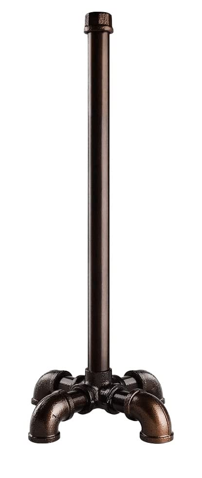 TLBTEK TLBTEK Floor Toilet Paper Holder Stand Black Iron Farmhouse Paper Towel RackRustic Industrial Vintage DIY Style Pipe Roll Tissue Holder Heavy Duty for Bathroom Bedroom Kitchen Brown