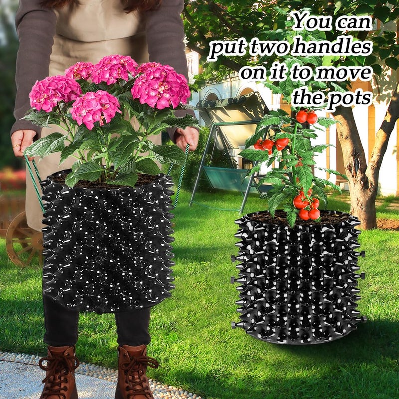 RooTrimmer Air Pruning Planters 5 Gallon 6-Pack, Sturdy Plastic Roots Control Planter Container for Fruit Vegetable Garden Orchard, Size 12"x12",Black - Image 2
