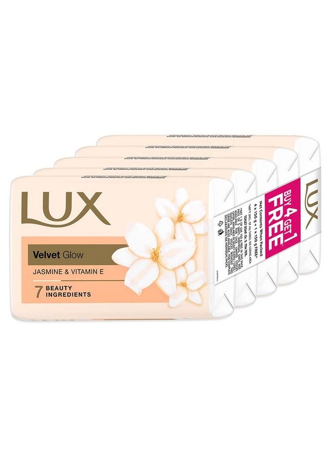 Lux توهج ناعم؛ اشتري 4 واحصل على 1 مجانًا؛ صابون استحمام بالياسمين وفيتامين إي؛ توهج مخملي؛ صابون تجميل؛ 150 جرام - Image 1